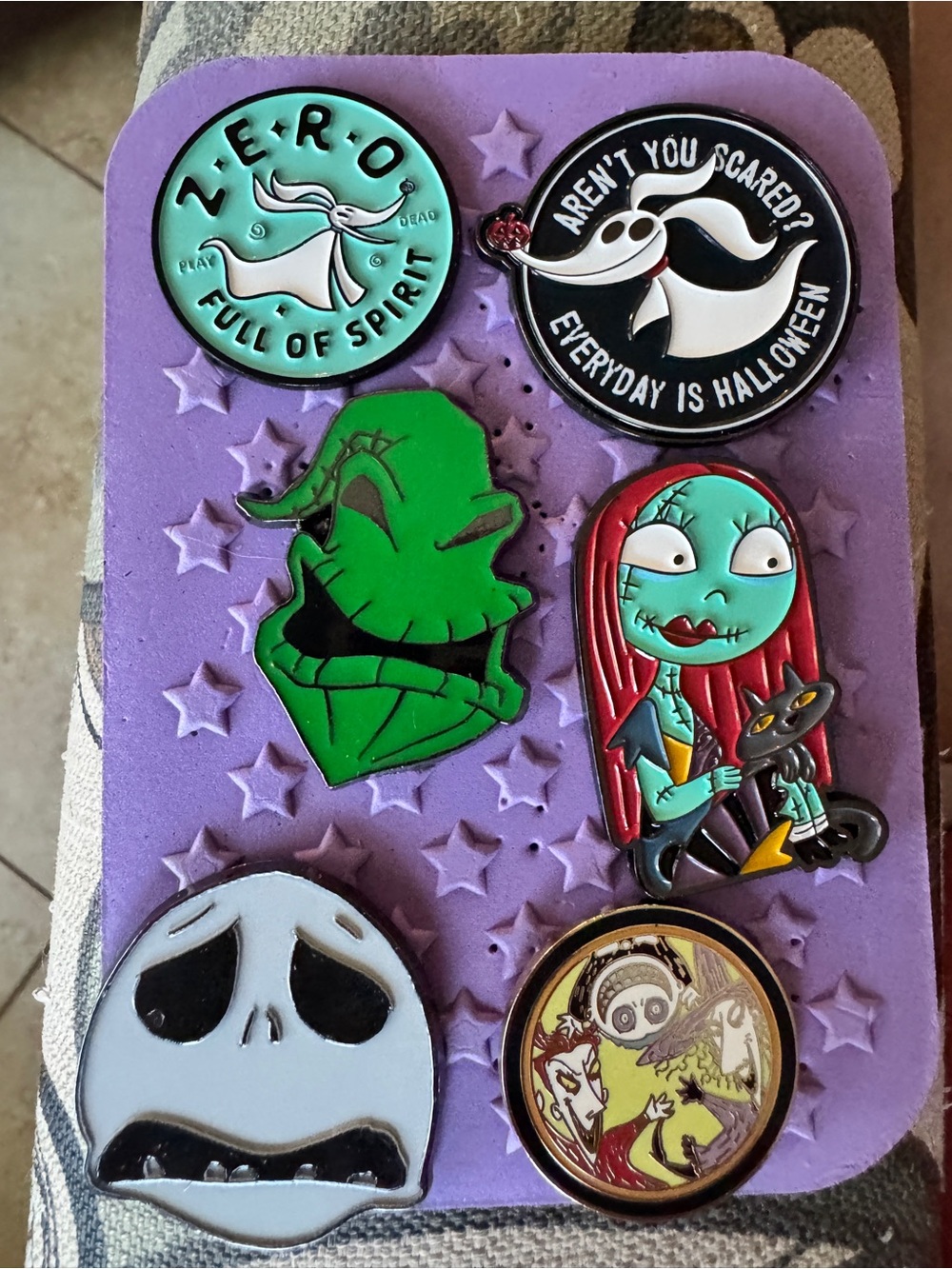 Nightmare Before Christmas Enamel Pin Set with Sally & Zero - Multicolor